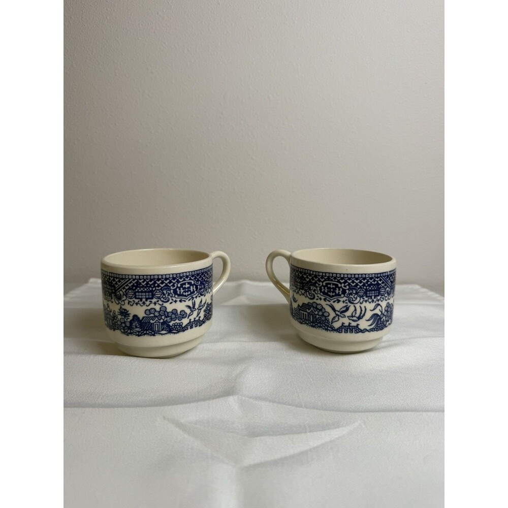 Vintage Royal China USA Blue Willow Ware Stackable Coffee Cup